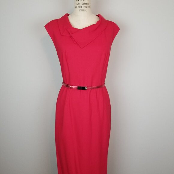 Rachel Roy Sexy Red Bombshell Wiggle Pencil Dress w/ Matching Belt * Size 4 - Picture 1 of 13